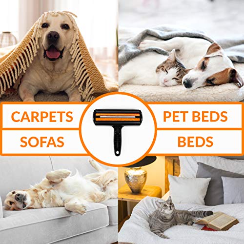 Quitapelos de mascotas Tuff Pets para quita pelo de perro y de gato del sofá y otros muebles | Cepillo de rodillo fácil de limpiar para quitar pelo | Rodillo para pelusa