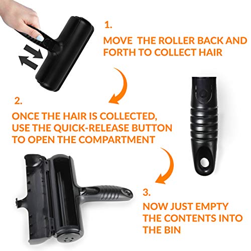 Quitapelos de mascotas Tuff Pets para quita pelo de perro y de gato del sofá y otros muebles | Cepillo de rodillo fácil de limpiar para quitar pelo | Rodillo para pelusa