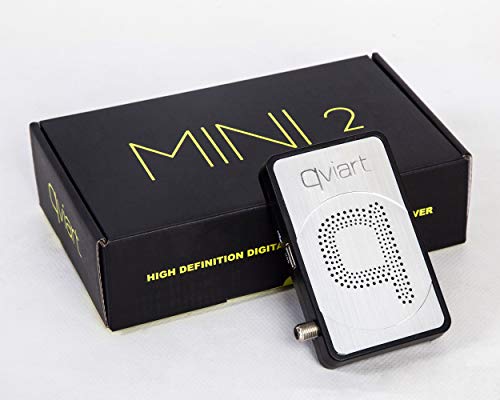 QVIART Mini2 Receptor Satélite DVB-S2 1080p Full HD LAN, Antena Wifi USB, IR Externo, DLNA, Youtube, Media Player y Excelente Mando a Distancia con 49 botones