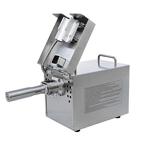 QWERTOUY Máquina de Prensa de Aceite Máquina de extracción de Aceite de Tuerca eléctrica Prensa de Aceite de Acero Inoxidable de Grado alimenticio para maíz de sésamo