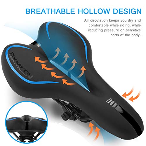 Qxmcov Sillines de Bicicleta Gel Montaña Antiprostatico, Cojín de Ciclismo Silicona, Asiento de Bici con Funda Impermeable & Kit Rueda para Electrica Bicicleta/Plegable/Carretera/Urbana/MTB