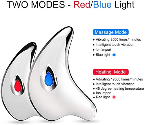 QXXNB Masajeador De Drenaje Linfático, Masajeador Facial Reafirmante Elevador, Antiarrugas Antienvejecimiento Calentado De 45, Elimina Bolsas para Ojos, Rosa, Blanco