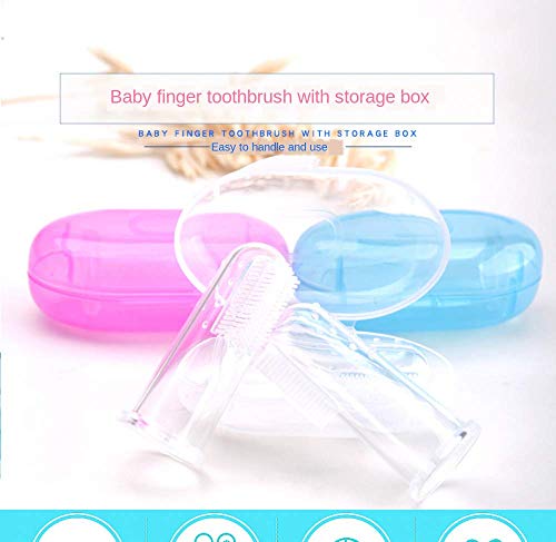 QYC 3 Piezas Multicolor Cepillo Dientes Bebe Silicona, Cepillo Suave y Seguro de Dientes para BebéS, con Caja Cepillo Dedo Bebe para 0-24 Meses, Transparentes Masajeador EncíAs Cepillo