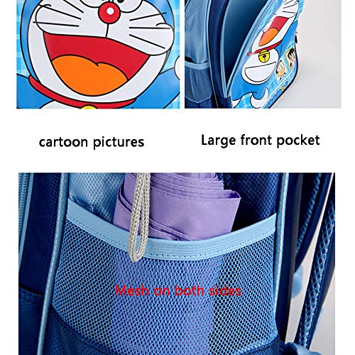 QYQS Mochila de papelería Doraemon, Traje de Gato Robot, útiles Escolares para Estudiantes, Bolsa de Almuerzo, Regalo de cumpleaños, Azul, Rosa,Azul