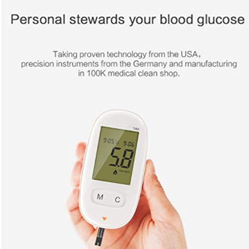 QYY Glucómetro LCD Digital Grande, Equipo médico Medidor de glucosa en Sangre portátil Prueba de glucosa (sin Tiras reactivas y Agujas)