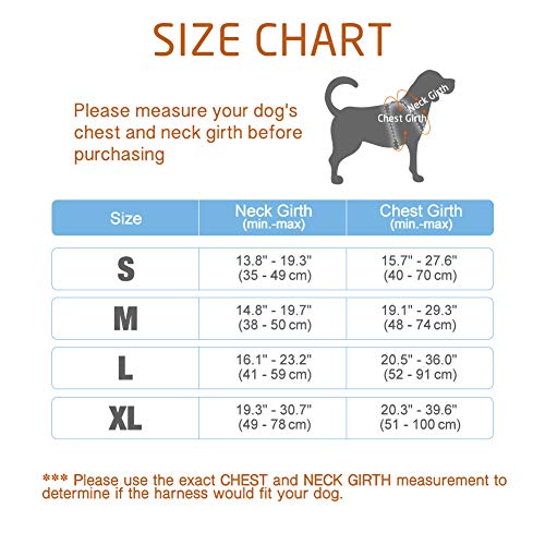 rabbitgoo Arnes Antitirones Perro Ajustable con Lineas Reflectantes Arnés Coche Perro Coche Adiesreamiento Arnes Perro Chaleco Transpirable con Asa Seguridad Easy Walk Mediano Naranja