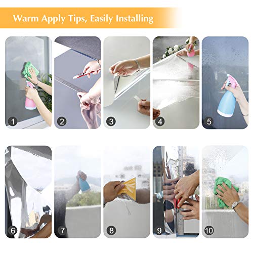 rabbitgoo Vinilo Cristal Ventana Película de Espejo Unidireccional Lámina Electricidad Estatica Protector Solar Privacidad Deorativos Adhesiva Anti 85% Calor y 99% UV para Hogar Oficina 44x200CM
