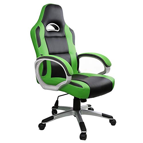 Racing Silla Gamer, IntimaTe WM Heart Silla de Escritorio Silla Gaming 360°Giratorio de Oficina, Altura Ajustable Asineto Grande con Reposacabezas, Carga 130kg, Verde