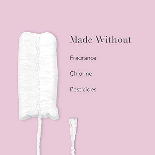 Rael - Tampones blanqueados sin cloro, orgánicos, con aplicador de cartón biodegradable, tamaño extra grande (14 en total)