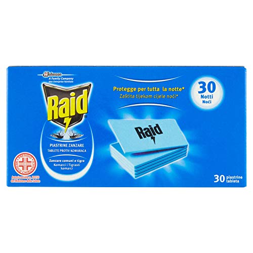 Raid - Recarga de pastillas antimosquitos, 4 paquetes de 30 unidades [120 unidades]