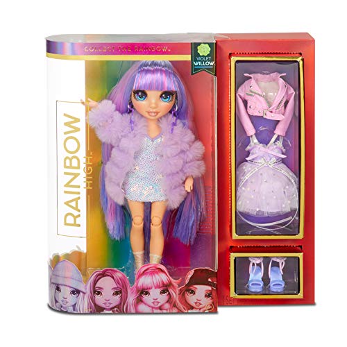 Rainbow High Muñecas de Moda Coleccionables - Ropa de Diseñador, Accesorios y Soporte - Violet Willow - Rainbow High Series