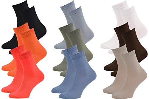 Rainbow Socks - Hombre Mujer Calcetines Colores de Bambu - 9 Pares - Negro Blanco Ceniza Naranja Oliva Beige Marrón Vaquero - Talla 36-38