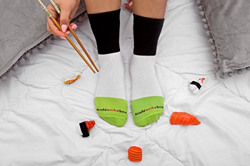 Rainbow Socks - Mujer Hombre Calcetines Sushi Pepino Maki - 1 Par - Tamaño 41-46