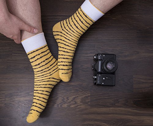 Rainbow Socks - Mujer Hombre Calcetines Sushi Tamago Salmón 3x Maki - 5 Pares - Tamaño 36-40