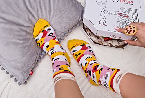 Rainbow Socks - Pizza Caprichosa Mujer Hombre - 4 pares de Calcetines - Tamaño 36-40