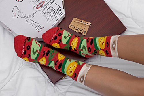 Rainbow Socks - Pizza Vegetariana Mujer Hombre - 4 pares de Calcetines - Tamaño 36-40