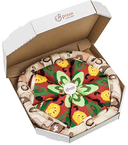 Rainbow Socks - Pizza Vegetariana Mujer Hombre - 4 pares de Calcetines - Tamaño 36-40