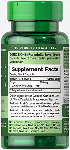 Raíz de jengibre 550 mg 100 capsulas