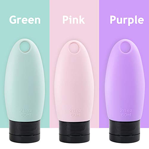 Ramble Botellas de Viaje de 60 ml con Llavero Contenedores a Prueba de Fugas Contenedor de Botella de Viaje exprimible vacío para artículos de tocador Champú