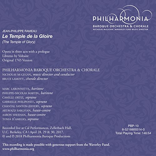 Rameau:Temple De La Gloire [Various] [Philharmonia Baroque Productions: PBP-10]