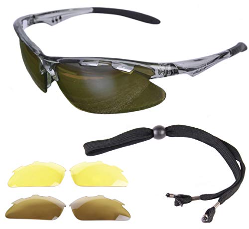 Rapid Eyewear Fore Gafas DE Sol Golf con Cristales Intercambiables, Incluyendo POLARIZADOS y Mejora de luz (luz Baja). para Hombre y Mujer. Protección UV400