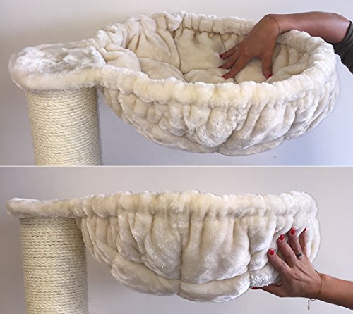 Rascador para gatos grandes Kilimandjaro de Luxe Crema baratos arbol xxl maine coon gato gigante sisal muebles sofa casa escalador casita torre Árboles rascadores cama cueva repuesto medianos