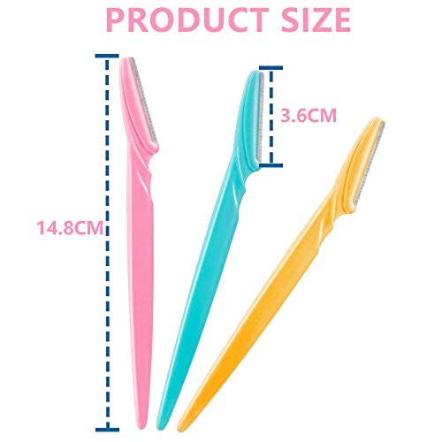 Rasuradoras de cejas, Navajas de cejas, Depilatorio portátil facial con cubierta de precisión para mujer y hombre(18 Piezas)