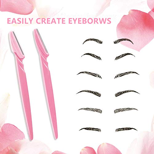 Rasuradoras de cejas, Navajas de cejas, Depilatorio portátil facial con cubierta de precisión para mujer y hombre(18 Piezas)