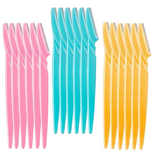 Rasuradoras de cejas, Navajas de cejas, Depilatorio portátil facial con cubierta de precisión para mujer y hombre(18 Piezas)