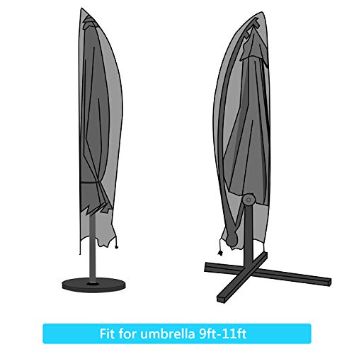 RATEL Funda Protectora de Sombrilla, Impermeable Resistente al Agua al Aire Libre Patio, Oxford 420D Protectora para Parasol de Jardín Intemperie 9-11ft Bolsa de Almacenamiento con Cremallera