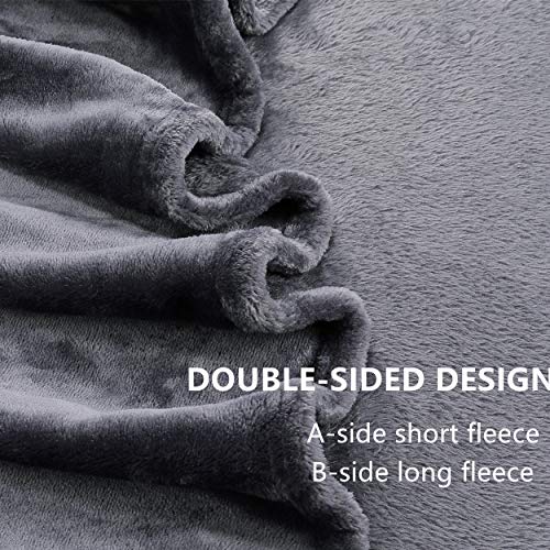 RATEL Manta para Sofás De Felpa Suave Gris 200×230cm, 300GSM Mantas para Cubierta de la Cama, Hecha De100% Microfibre Extra Suave - Fácil De Cuidar- Ligera, Cálida, Cómoda Y Duradera