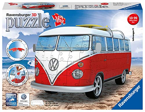 Ravensburger- VW Bus T1 Campervan Volkswagen Puzzle, Color Blanco/Rojo (Ravesnburger 12516)