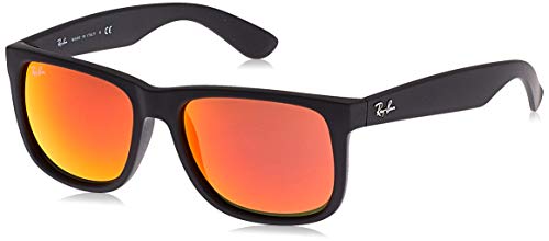 Rayban Justin RB4165 - Gafas de sol Unisex, Negro (Rojo 622/6Q), 55 mm