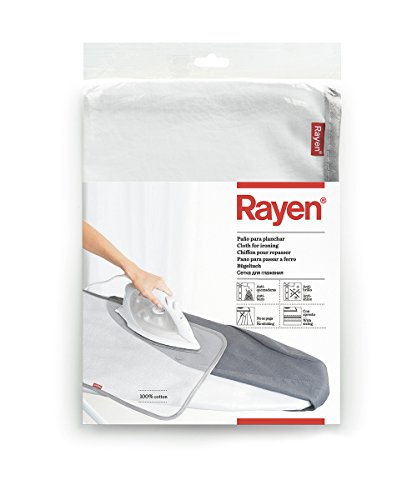 Rayen 6317.01 Paño para Planchar Transparente, Algodón, Blanco y Gris, 70 cm x 35 cm