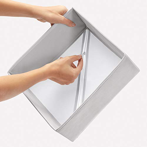 Rayen - Organizador de cajones plegable compuesto por 6 cajas de ordenación de ropa en diferentes tamaños. 2 cajas 14 x 14 x 10cm, 2 cajas 14 x 28 x 10 y 2 cajas 28 x 28 x 10. Gris Claro