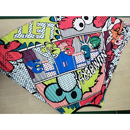 Raylans Falda plisada con estampado de dibujos animados para mujer - Blanco - Large