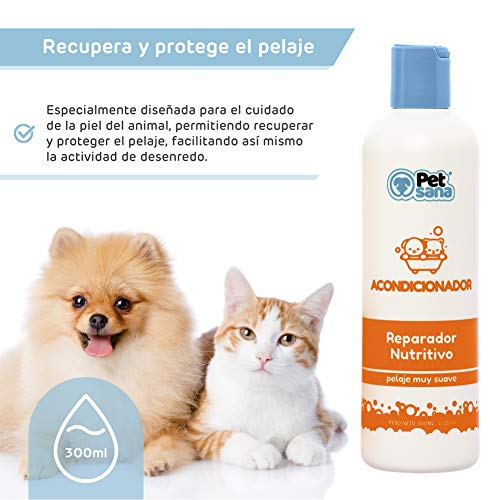 RC ocio Pack Champu Perros Aloe Vera + Acondicionador suavizante/Piel Sensible atopica champú para Combatir la Dermatitis, picores, picor, picaduras de Insectos. para Pelo Blanco, Negro y Marron