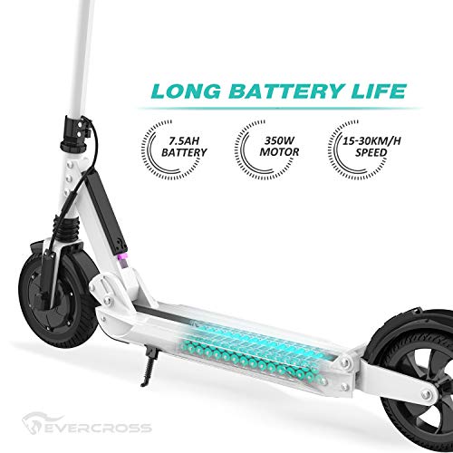 RCB Patinete Eléctrico E Scooter Plegable, Ultraligero para Adultos y Adolescentes Potente Motor, Velocidad Máx 30 km/h, 350 Vatios, Altura del Manillar Ajustable, Pantalla LCD, Impermeable