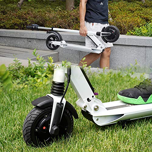 RCB Patinete Eléctrico E Scooter Plegable, Ultraligero para Adultos y Adolescentes Potente Motor, Velocidad Máx 30 km/h, 350 Vatios, Altura del Manillar Ajustable, Pantalla LCD, Impermeable