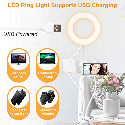 RE Aro de Luz led Anular 6 Pulgadas para Selfie, Anillo de luz de Mesa para maquillajes iluminacion fotografia Ring Light Flashes Macro y anulares Foco movil para Grabar Videos moviles Selfie