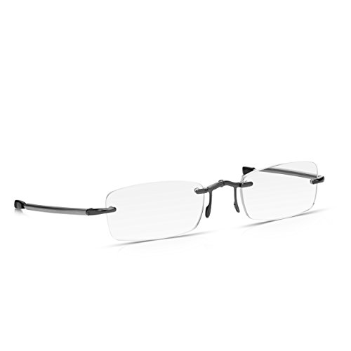 Read Optics Gafas de Lectura Plegables Compactas para Hombre/Mujer. Lentes para Presbicia de Calidad | Sin montura | Varillas Telescópicas. Estuche Rígido de Bolsillo +1.5