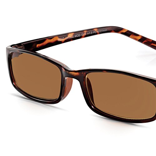 Read Optics Gafas de Sol Graduadas para Lectura +2.00 Hombre/Mujer - Marrones Tortoise de Policarbonato - Lentes Tintadas Rayguard™ 100% Protección UV-400 y Antireflejos - hasta +3.5 Dioptrías