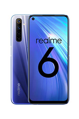 realme 6 – Smartphone de 6.5”, 8 GB RAM + 128 GB ROM, Procesador OctaCore, Cuádruple Cámara AI 64MP, Dual Sim, Color Comet Blue