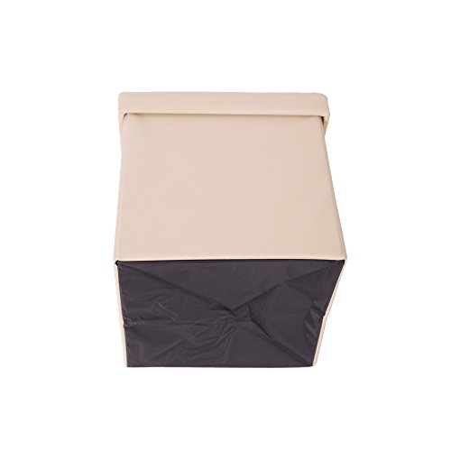 Rebecca Mobili Puf contenedor Beige, taburte cúbico Moderno, reposapiés para Oficina, Muebles para el hogar - Medidas: 30 x 30 x 30 cm (AxANxF) - Art. RE4636