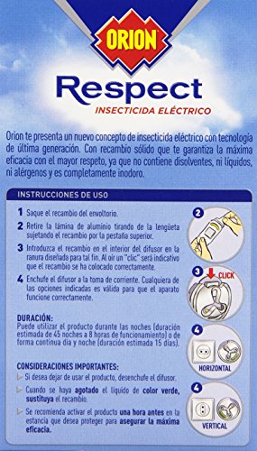 Recambio Orion Respect Insecticida Eléctrico - 1 recambio