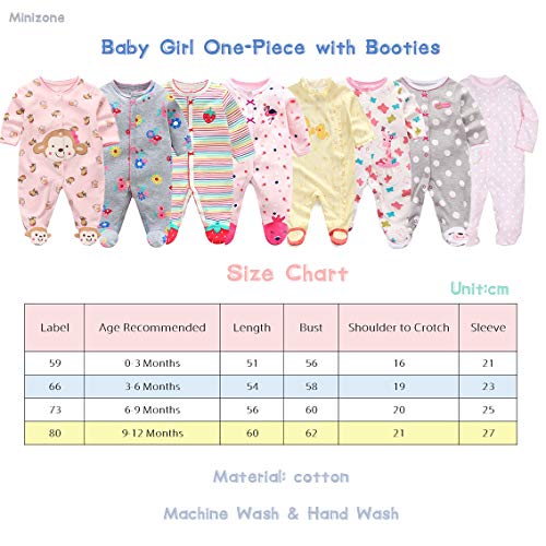 Recién Nacido Pijama Bebé Pelele Niñas Mameluco Algodón Caricatura Trajes 6-9 Meses