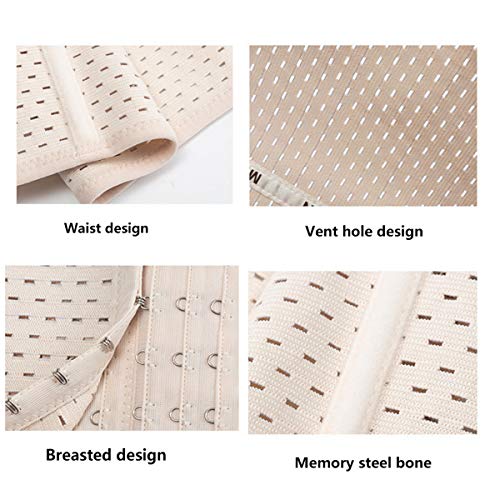 Recortador de cintura para mujer Polímero Sudor Entrenador de cintura Cinturón de compresión Faja de cintura Adelgazante, Esculpir el cuerpo de las señoras, quema de grasa, transpirable,Skin tone