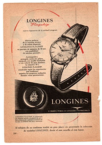 RECORTE DE PRENSA REVISTA O PERIÓDICO PUBLICIDAD RELOJES RELOJ LONGINES Y CAMISA FAMA ANUNCIO VINTAGE