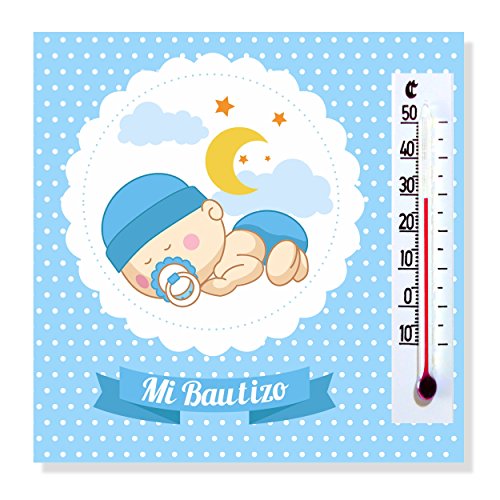 Recuerdos y Regalos de Bautizo y Baby Shower Niño Para Invitados - Imanes con termómetro como Detalle de Bautizo - Bonitos y Originales - Pack 20 unidades - ¡Vuestros Amigos y Familiares Alucinarán!