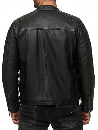 Redbridge Chaqueta de Hombres Cuero Sintético Moda Casual Negro S